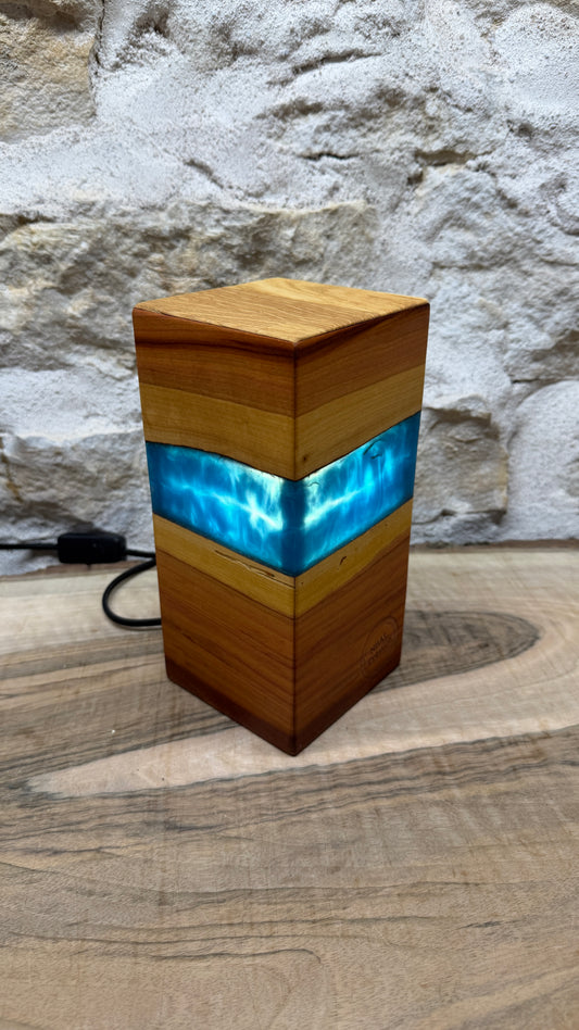 Lampe prunier/résine époxy