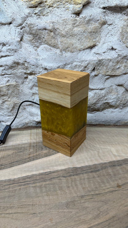Lampe chêne/résine époxy