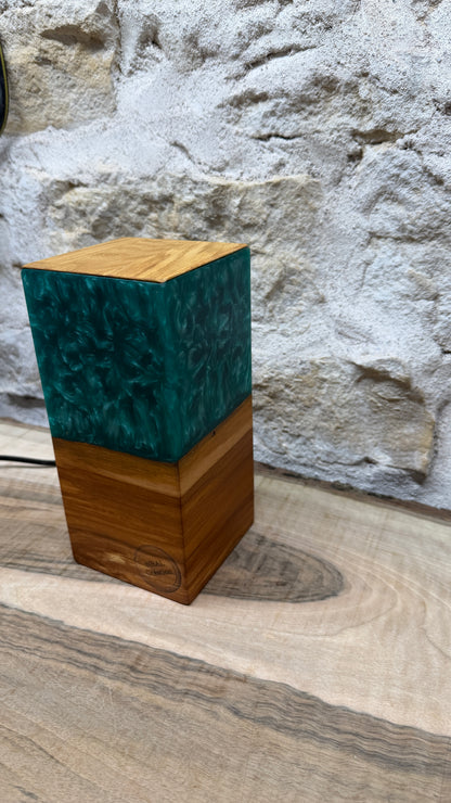 Lampe en pommier/résine époxy