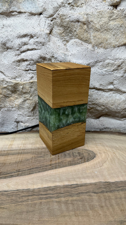 Lampe chêne/résine époxy