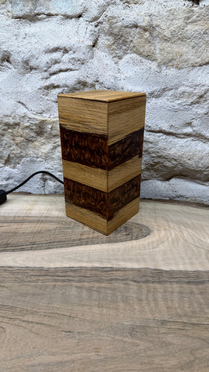 Lampe chêne/résine époxy