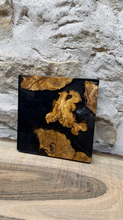 Dessous de plats racine d'olivier/ résine époxy