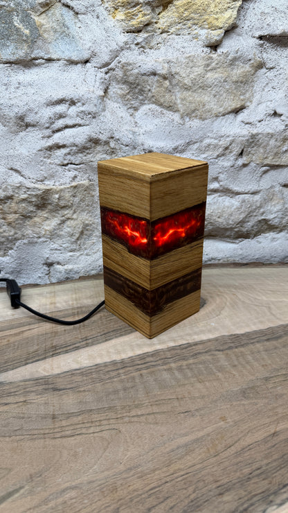 Lampe chêne/résine époxy