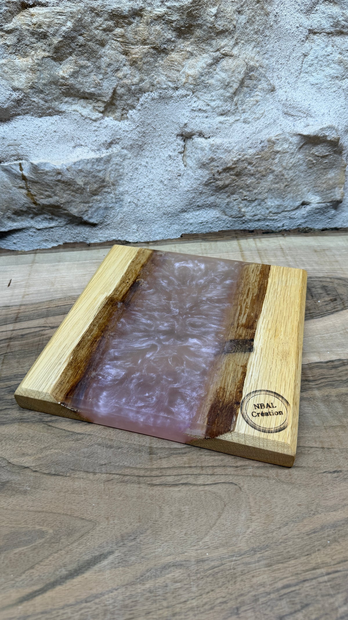 Dessous de plats en chêne/ résine époxy