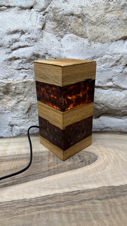 Lampe chêne/résine époxy