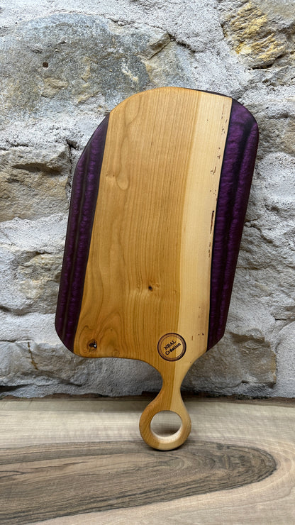 Planches apéritives en merisier  / résine époxy