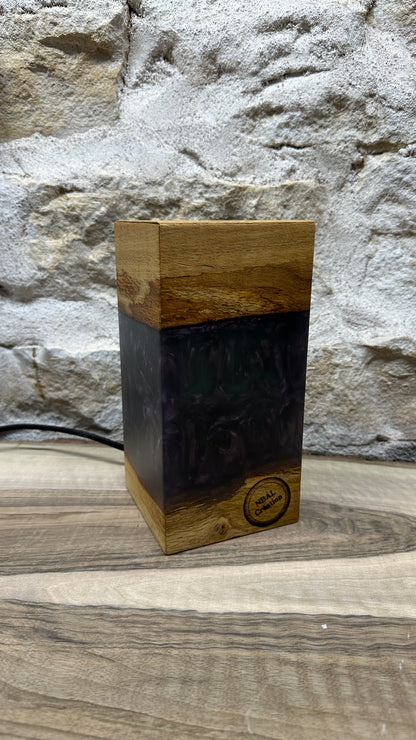 Lampe chêne/résine époxy