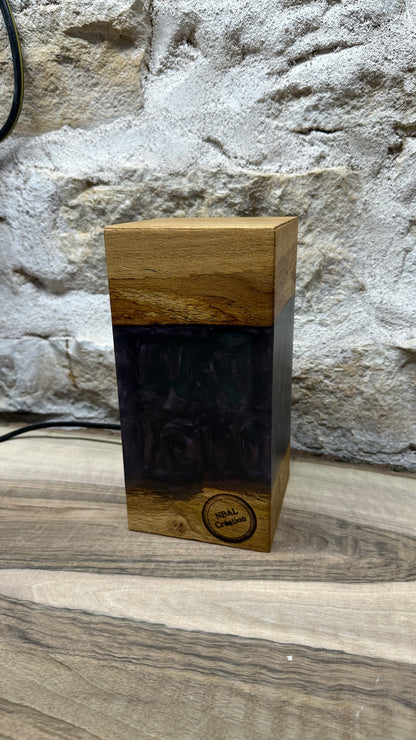Lampe chêne/résine époxy