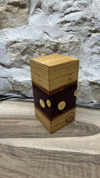 Lampe chêne/résine époxy