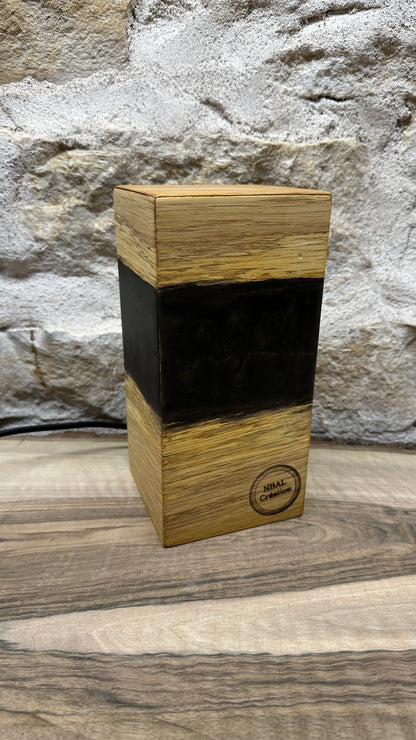 Lampe chêne/résine époxy