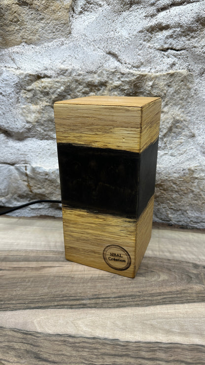 Lampe chêne/résine époxy