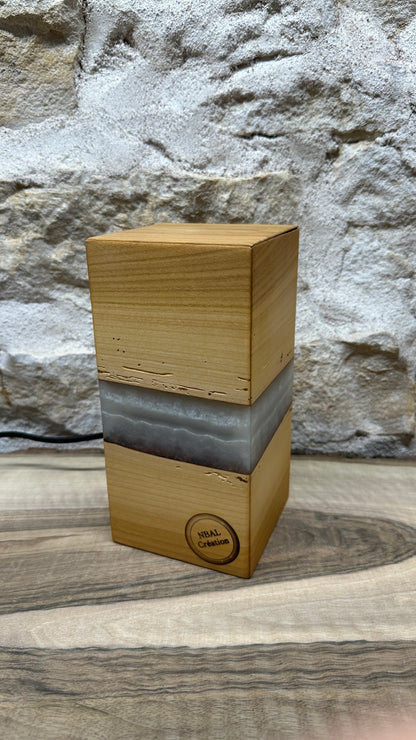 Lampe merisier/résine époxy