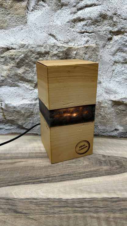 Lampe merisier/résine époxy