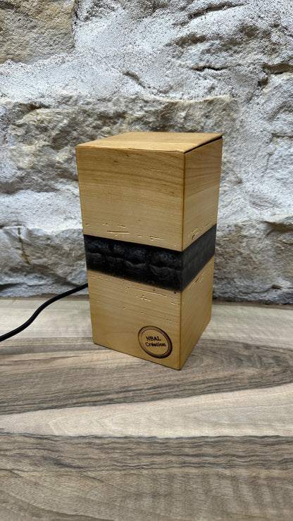 Lampe merisier/résine époxy