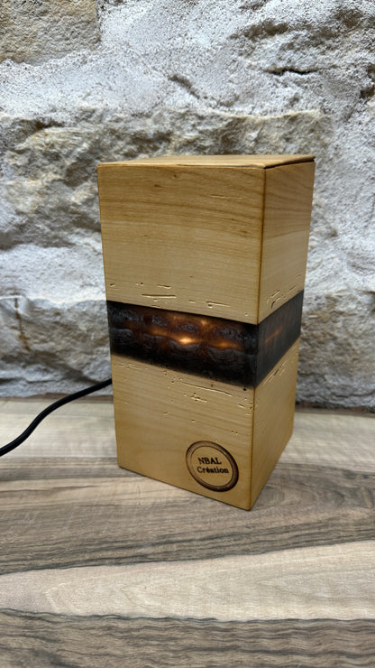Lampe merisier/résine époxy