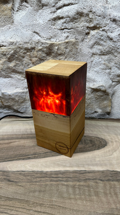 Lampe merisier/résine époxy