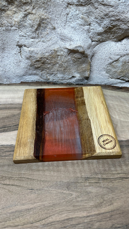Dessous de plats en chêne/ résine époxy