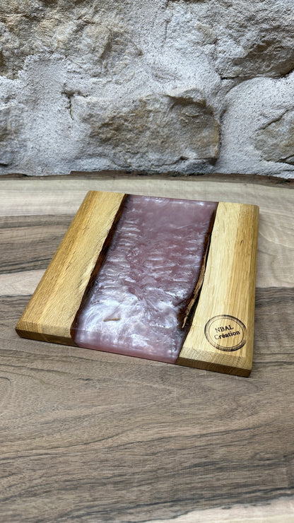 Dessous de plats en chêne/ résine époxy