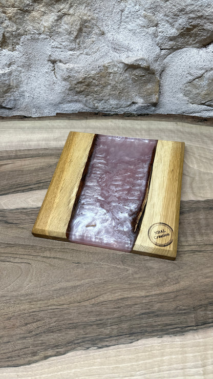 Dessous de plats en chêne/ résine époxy