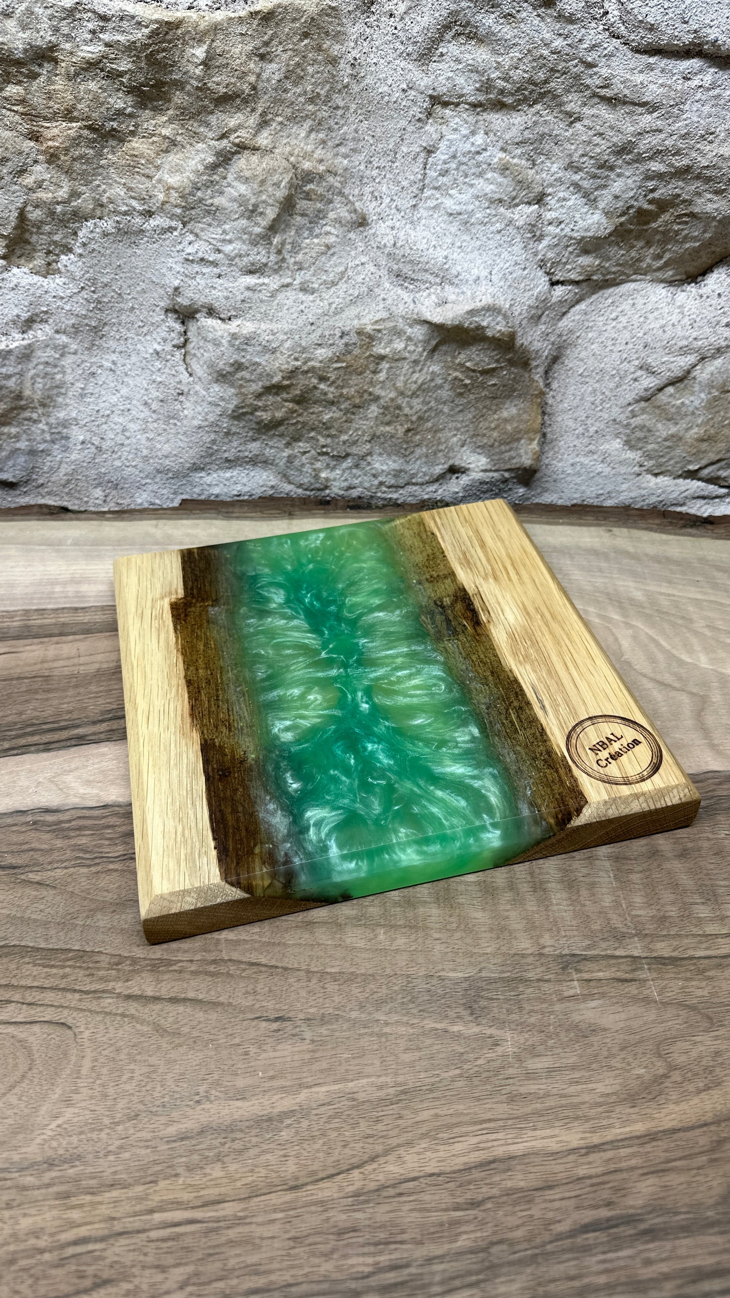 Dessous de plats en chêne/ résine époxy