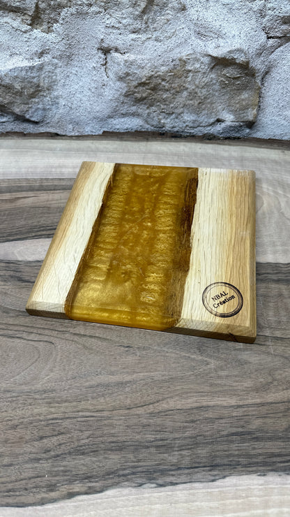 Dessous de plats en chêne/ résine époxy