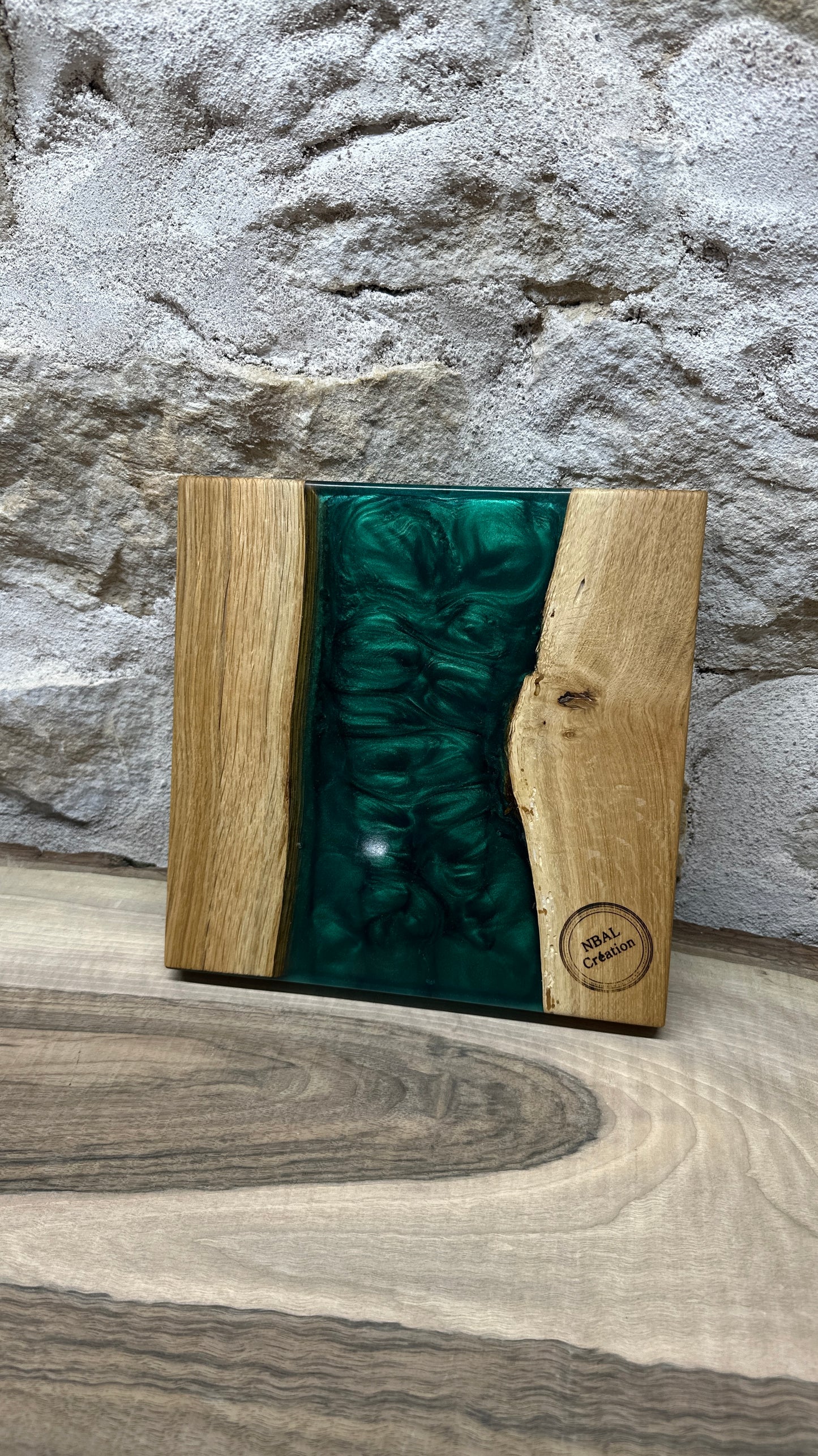 Dessous de plats en chêne/ résine époxy