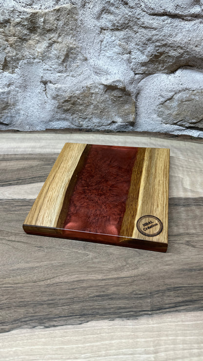 Dessous de plats en chêne/ résine époxy