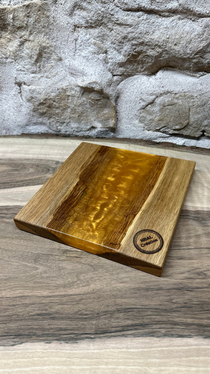 Dessous de plats en chêne/ résine époxy
