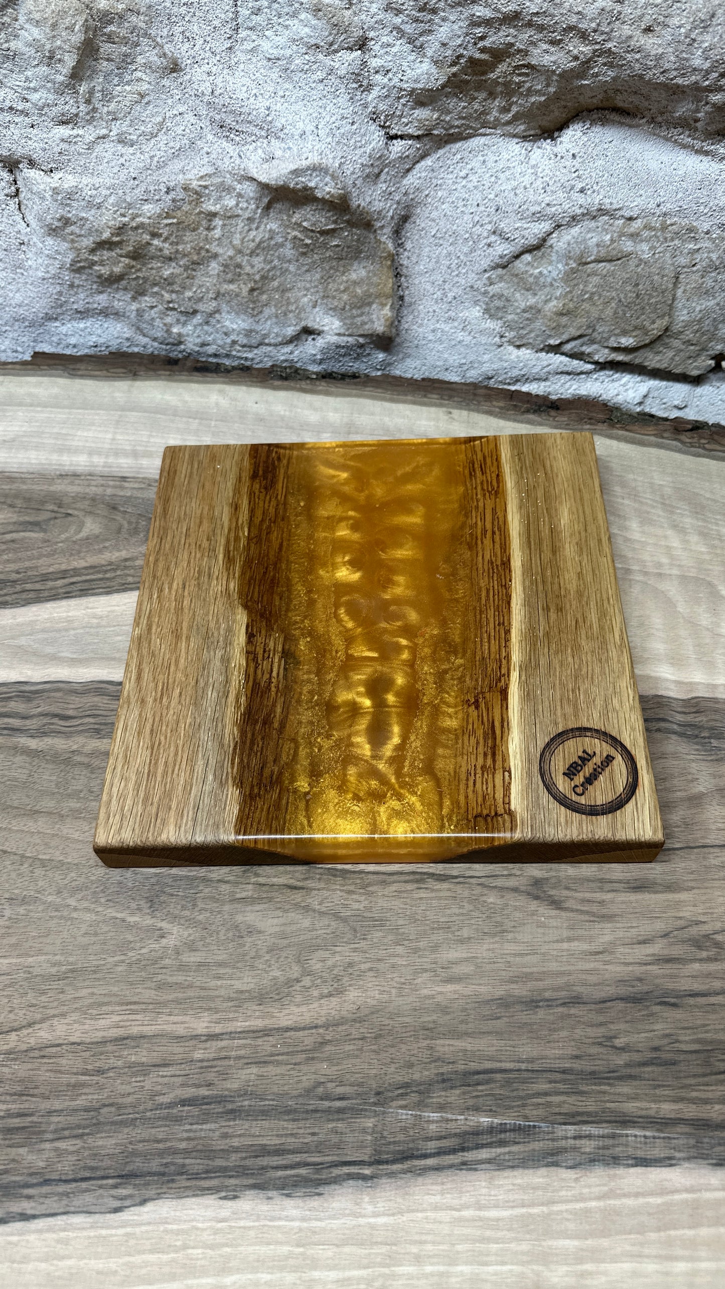 Dessous de plats en chêne/ résine époxy