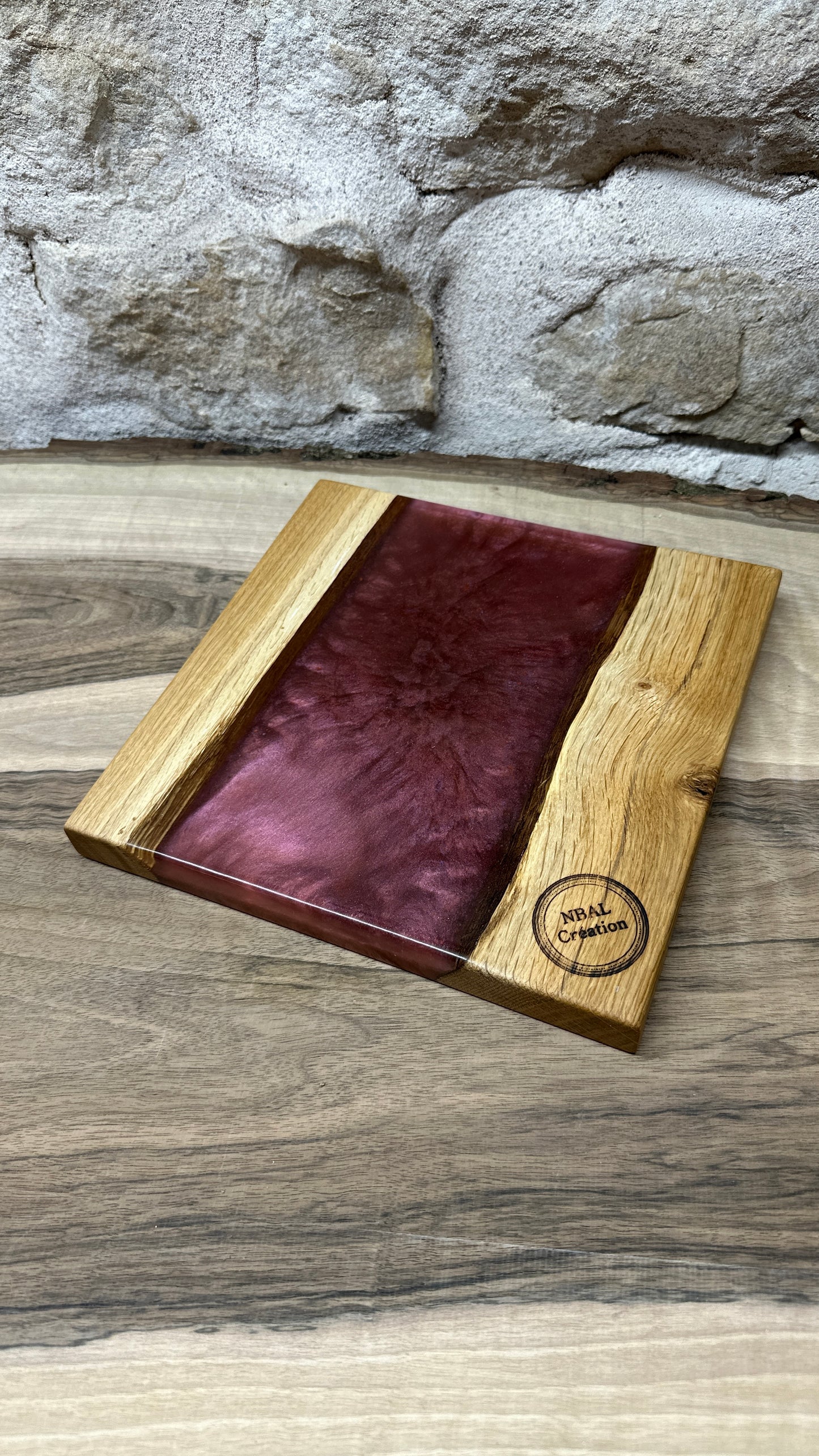 Dessous de plats en chêne/ résine époxy