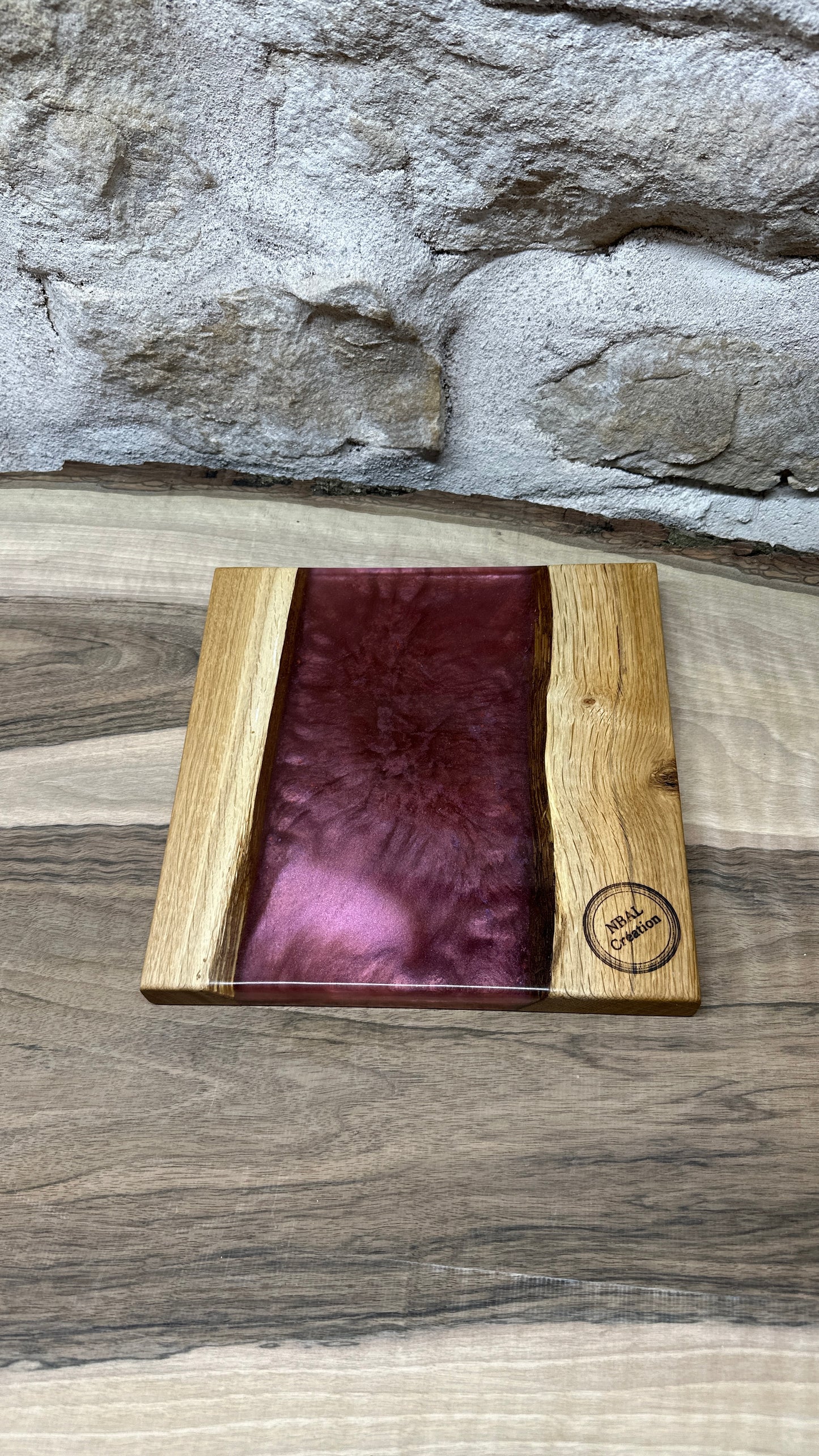Dessous de plats en chêne/ résine époxy