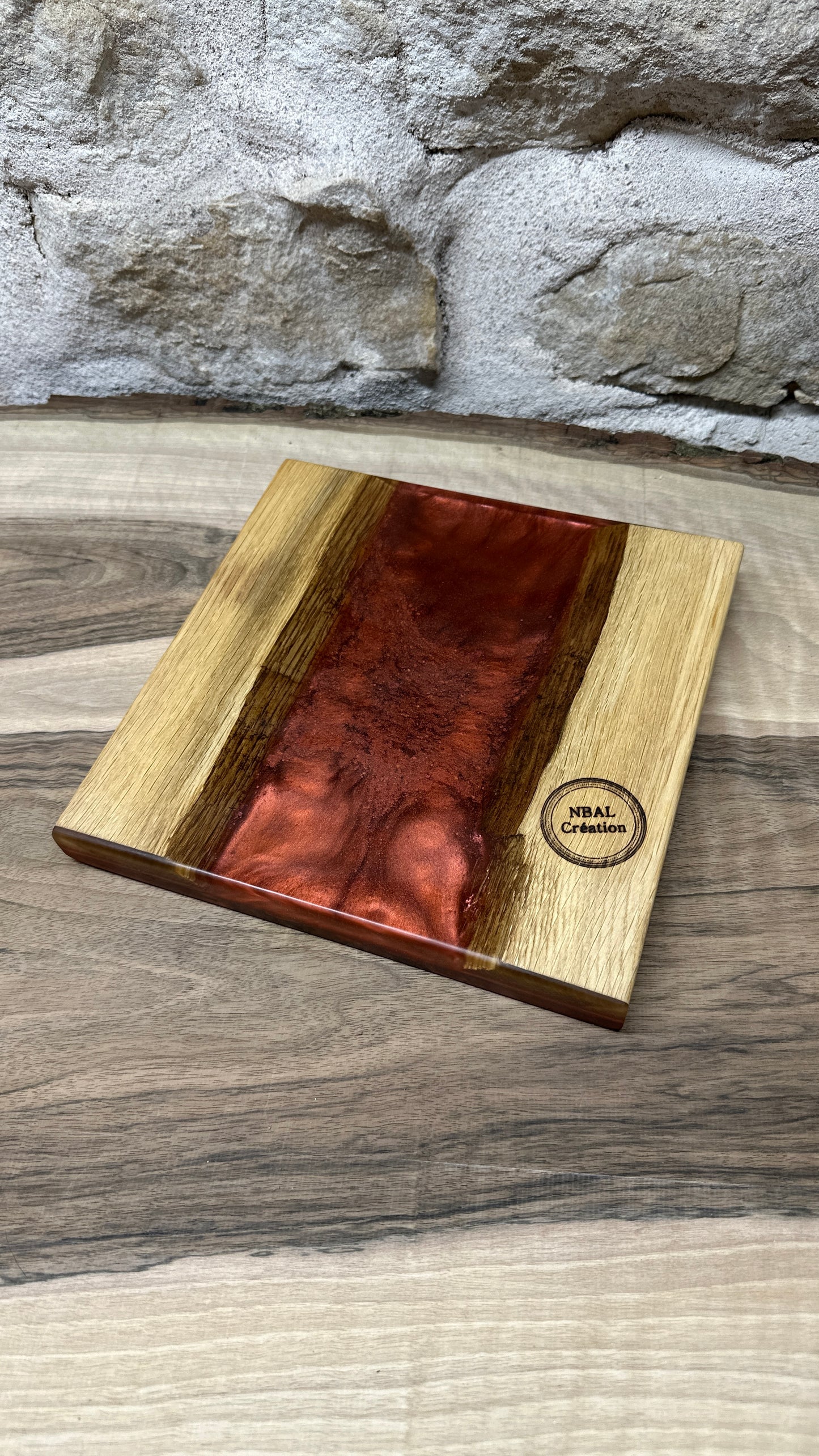 Dessous de plats en chêne/ résine époxy