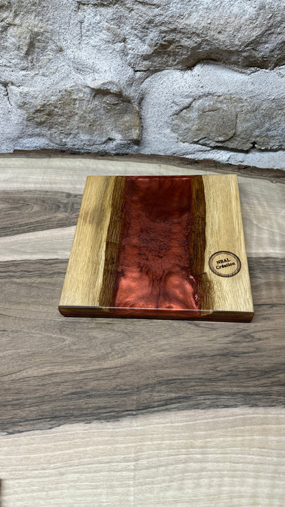 Dessous de plats en chêne/ résine époxy