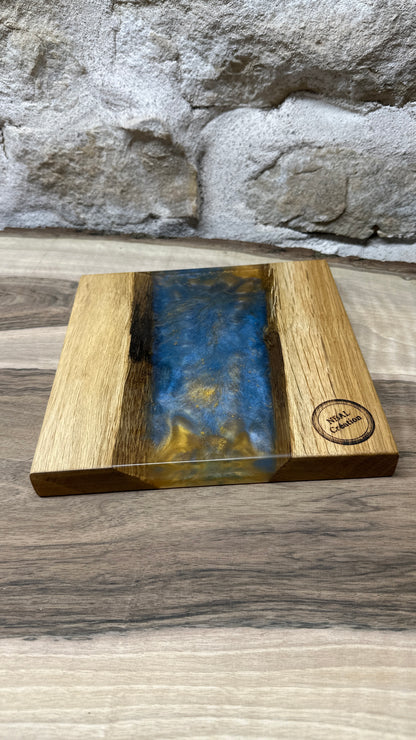 Dessous de plats en chêne/ résine époxy