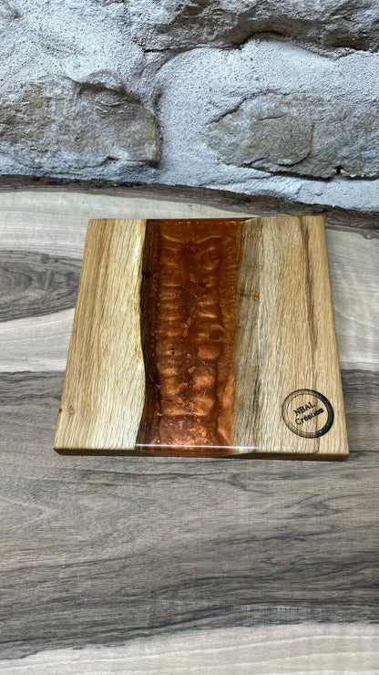 Dessous de plats en chêne/ résine époxy