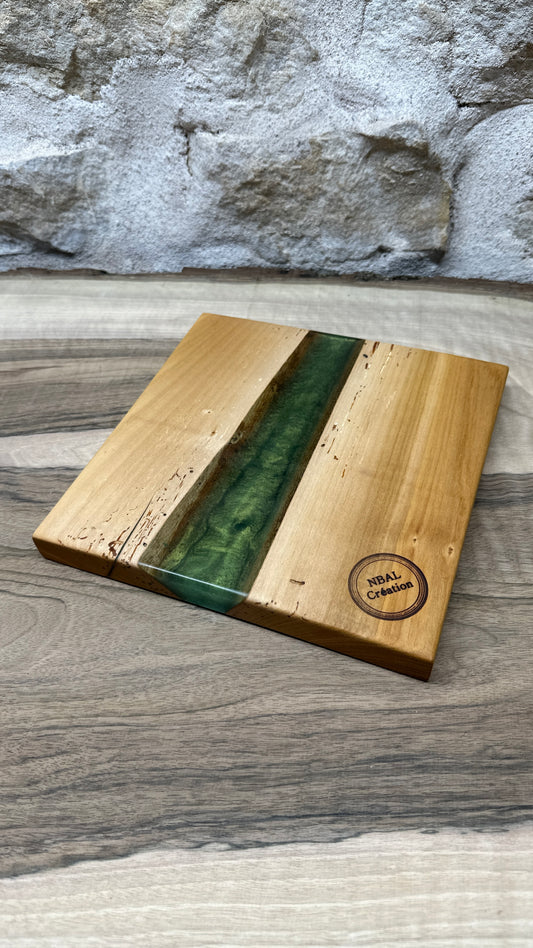 Dessous de plats en merisier/ résine époxy