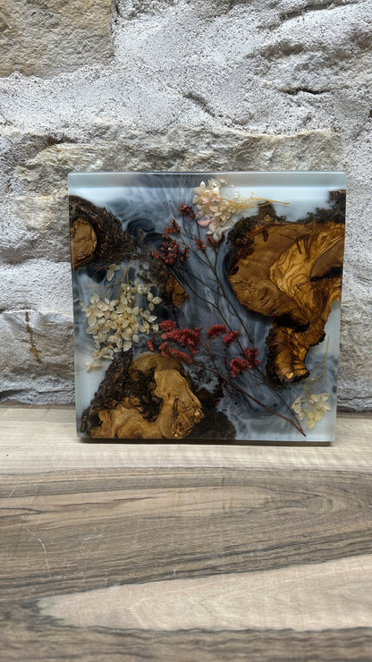 dessous de plats florale et racine d'olivier