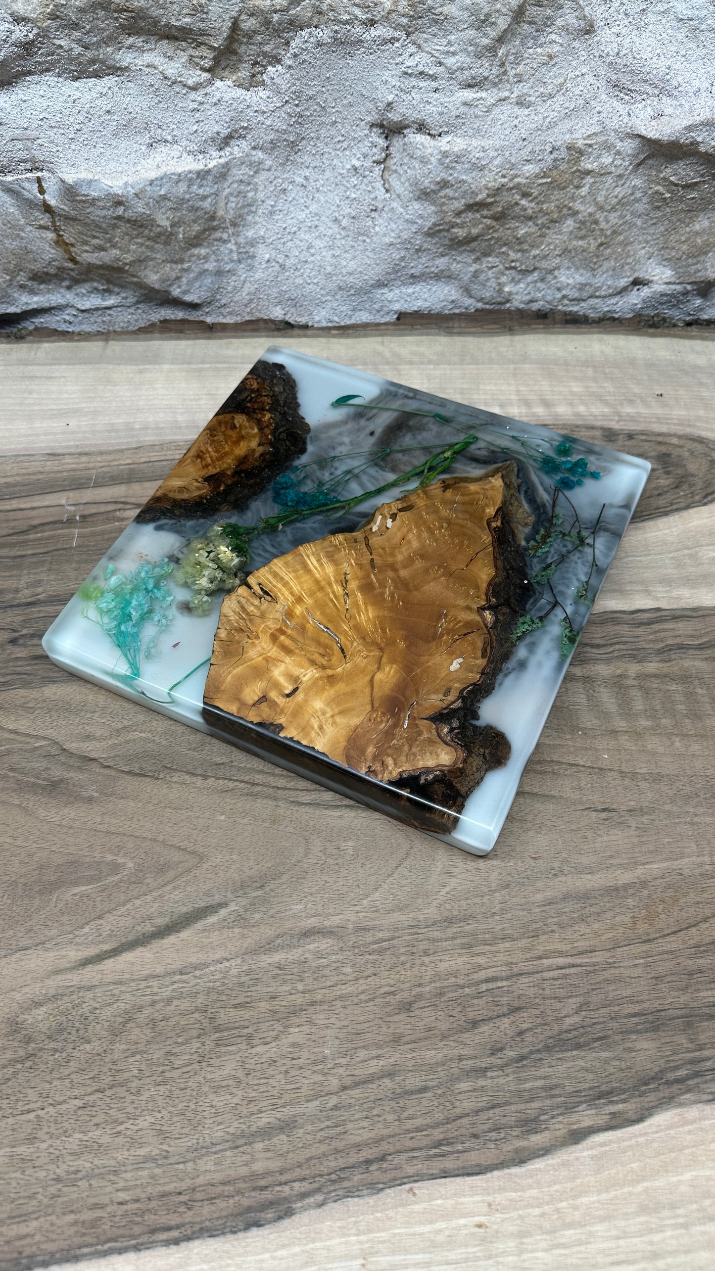 dessous de plats florale et racine d'olivier
