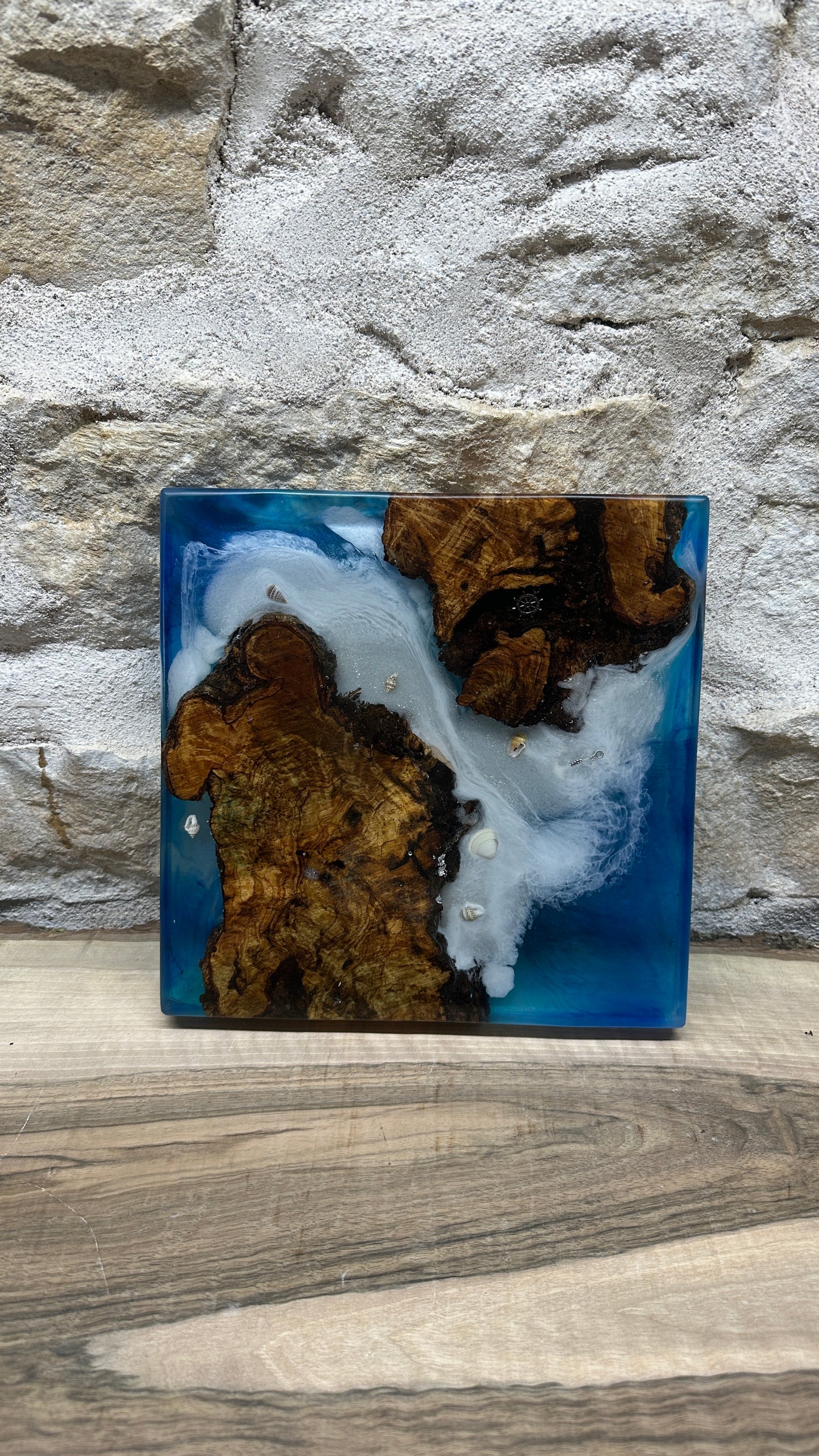 Dessous de plats effet mer en racine d'olivier