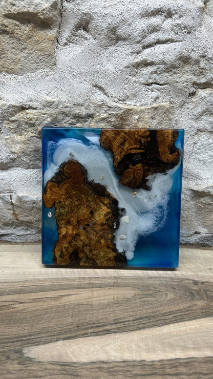 Dessous de plats effet mer en racine d'olivier