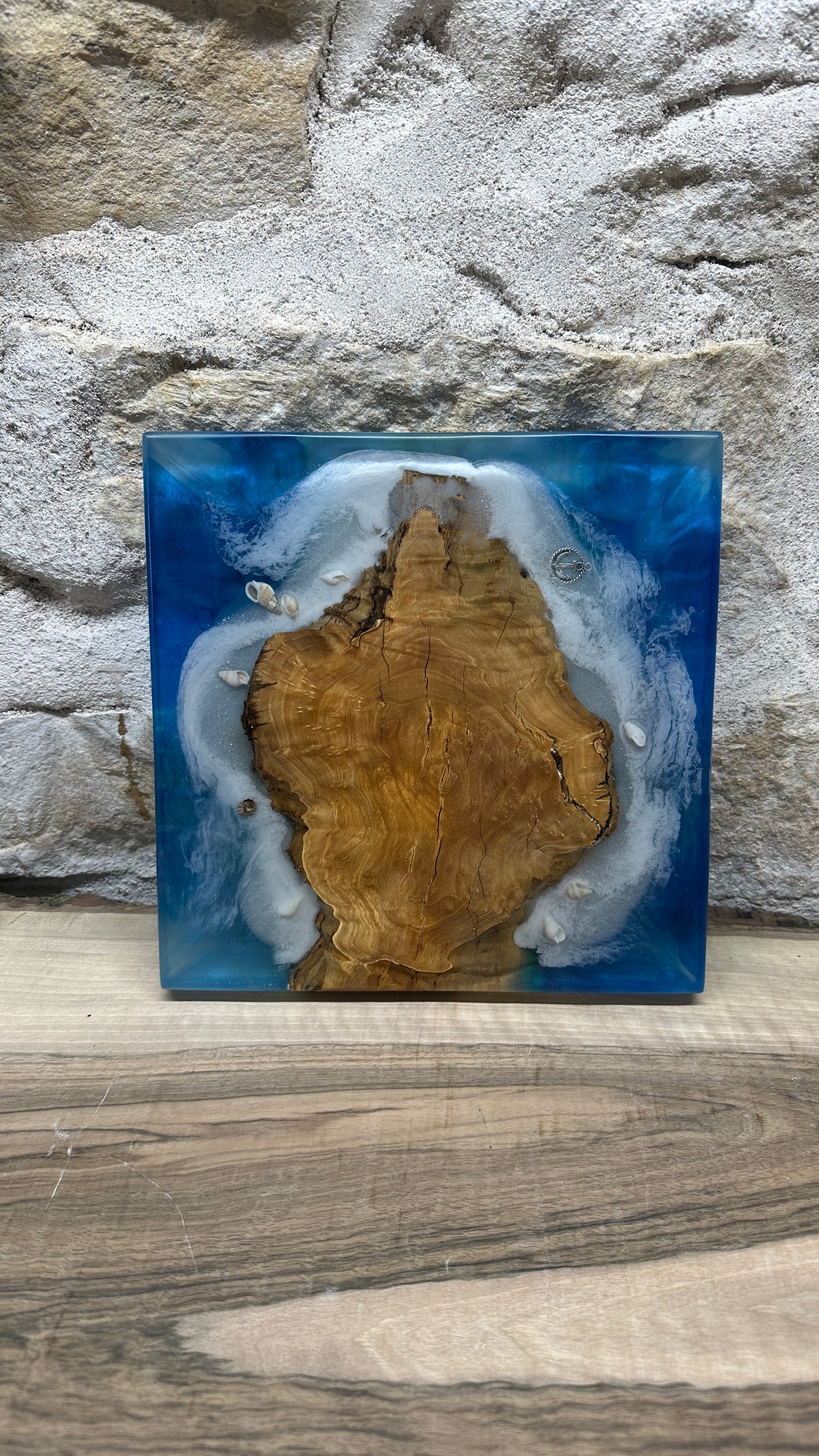 Dessous de plats effet mer en racine d'olivier