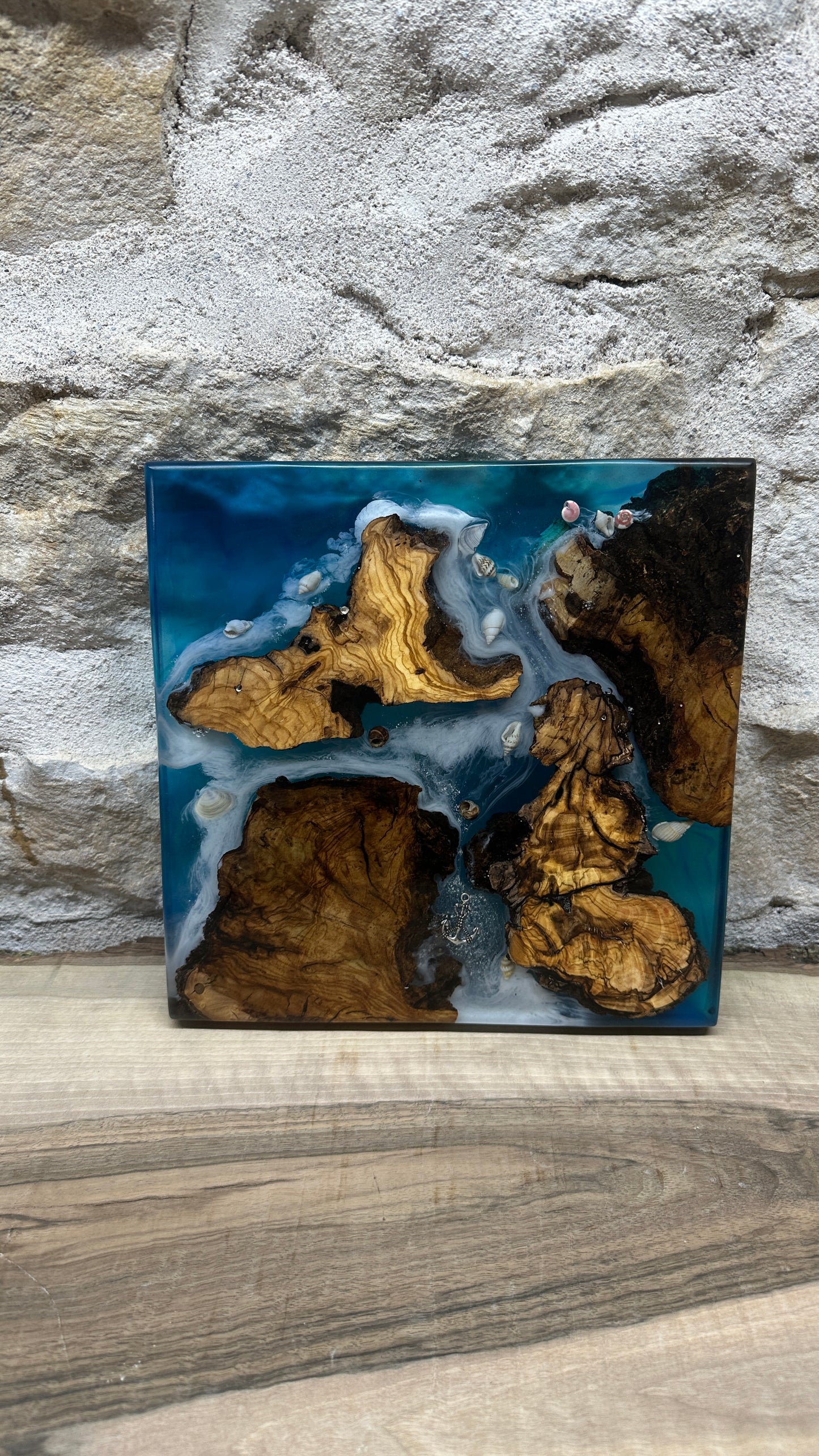 Dessous de plats effet mer en racine d'olivier