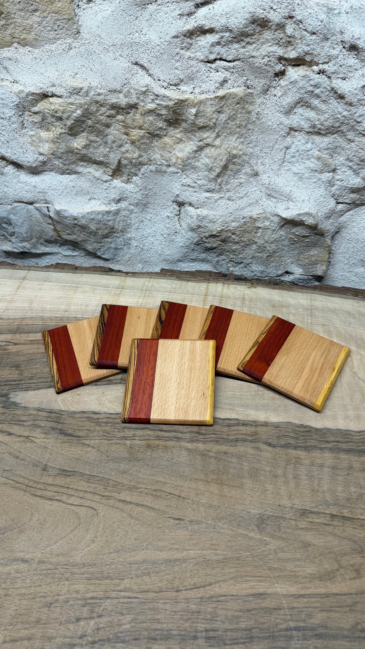 Lot de 6 dessous de verres bois