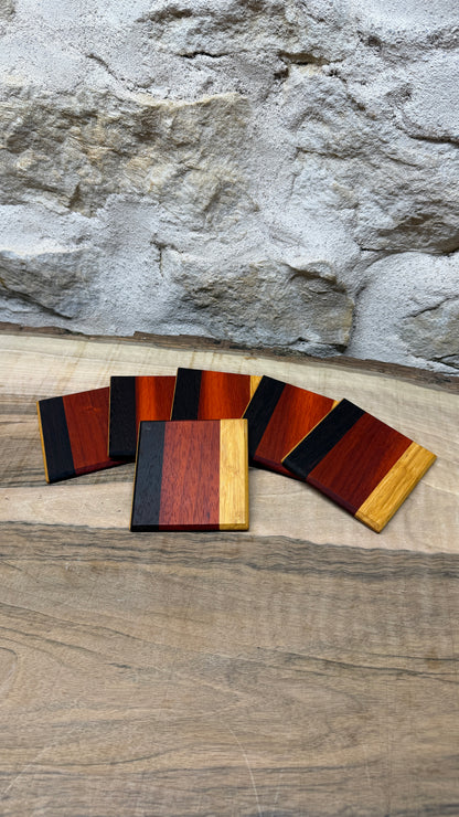 Lot de 6 dessous de verres bois