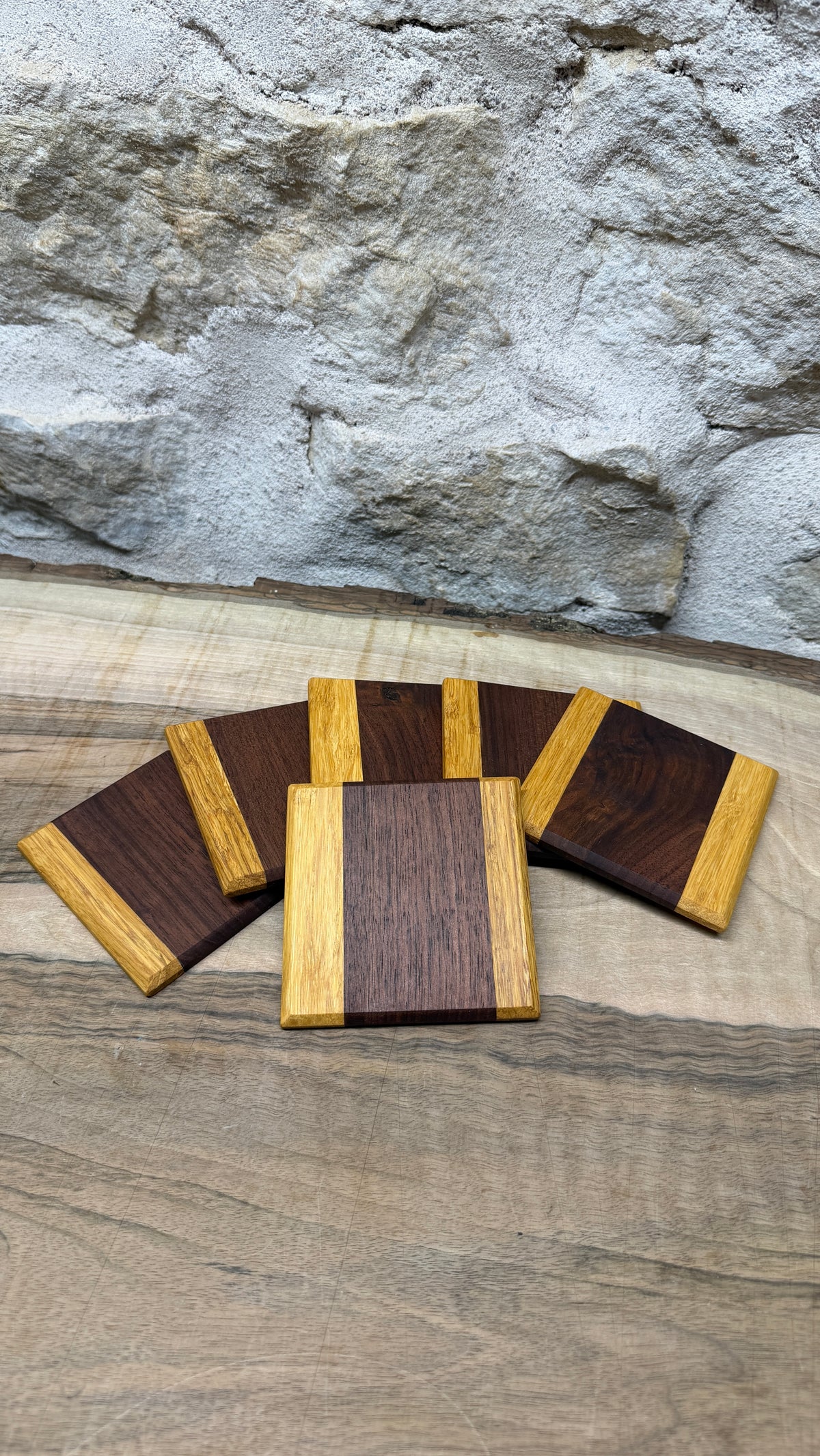 Lot de 6 dessous de verres bois